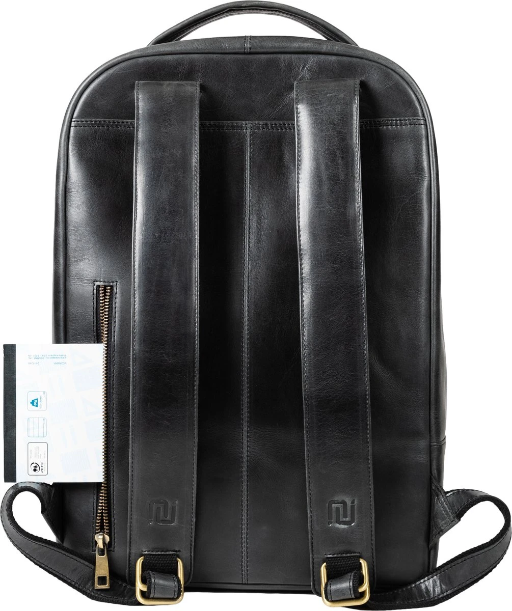 NEGOTIA Alpha - Leren Laptop Rugzak Dames En Heren - Leren Rugtas - 100% Luxe Top-Grain Leer - Zwart 10 NEGOTIA Alpha - Leren Laptop Rugzak Dames En Heren - Leren Rugtas - 100% Luxe Top-Grain Leer - Zwart - Afbeelding 8