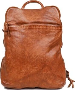 Bear Design Cow Lavato - Leren Rugtas - Cognac