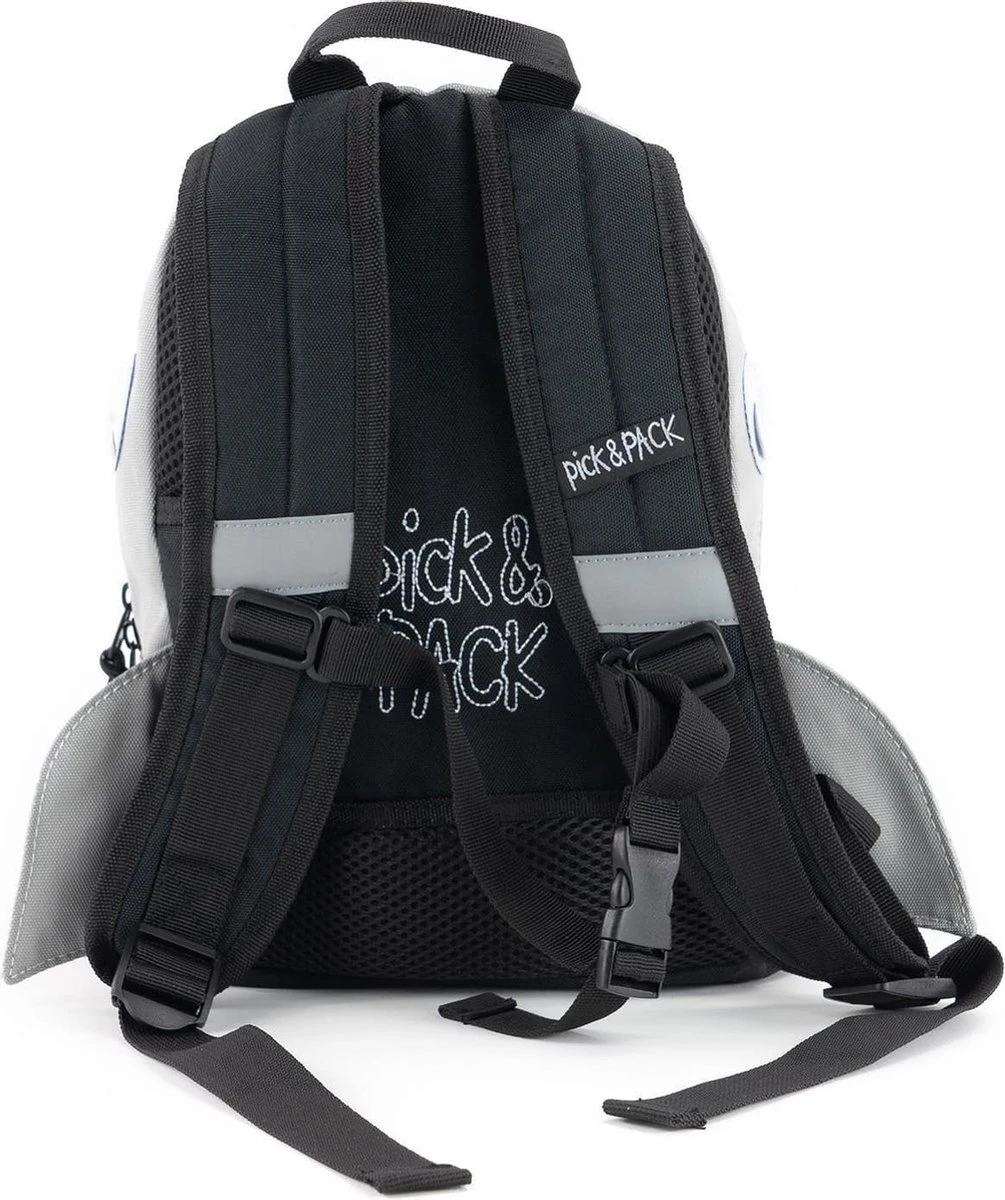 Pick & Pack Shark Shape Kinderrugzak - Grey 19 Pick & Pack Shark Shape Kinderrugzak - Grey - Afbeelding 17