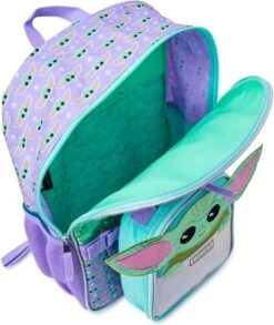 Disney Star Wars - Baby Yoda - Rugtas - Rugzak - Backpack - Paars - Groen - The Mandalorian - Inclusief Lunchtas - Afneembaar - Tweedelig - Glitter - Glamour - Pailletten - Eyecatcher - Back To School - Kinderen - Meisjes - Cadeau -Tas Kortingswinkel 1011x1200 4
