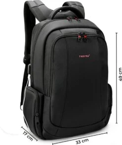 Tigernu Daily Laptop Rugzak 15,6 Inch – Rugtas - Dames En Heren – Spatwaterdicht – Anti Diefstal – 27 Liter - Zwart -Tas Kortingswinkel 1012x1200