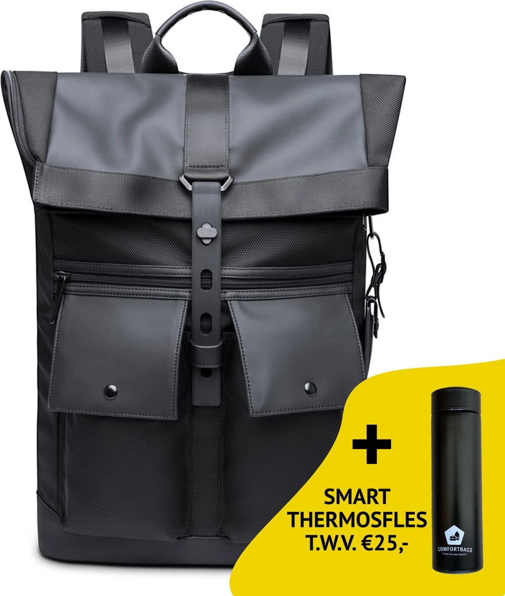 Bange Rugzak - 15,6 Inch Laptop Vak - Multifunctioneel - Comfort - Incl. Smart Thermosfles 3 Bange Rugzak - 15,6 Inch Laptop Vak - Multifunctioneel - Comfort - Incl. Smart Thermosfles