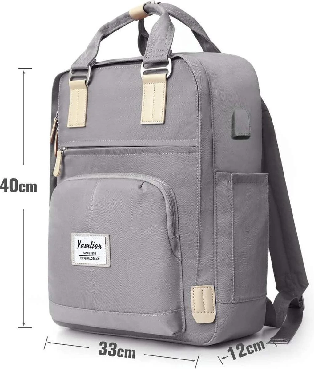 Merkloos Veran Rugtas - Rugzak - 30 Liter - 15,6" Laptopvak - Boekentas - Vintage - Heren - Dames - Laptop - School - Boekentas - Grijs 7 Merkloos Veran Rugtas - Rugzak - 30 Liter - 15,6" Laptopvak - Boekentas - Vintage - Heren - Dames - Laptop - School - Boekentas - Grijs - Afbeelding 5