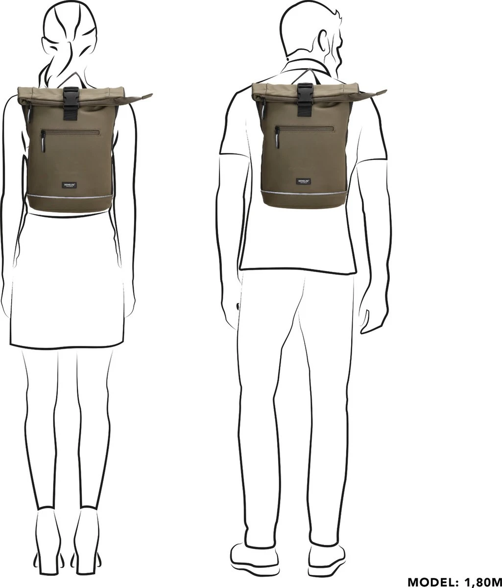 Beagles Originals Waterproof Originals Rugzak - Olijfgroen 6 Beagles Originals Waterproof Originals Rugzak - Olijfgroen - Afbeelding 4