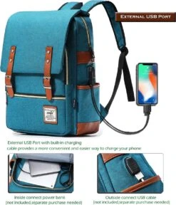 HapiLeap Laptop Vintage Rugzak Waterbestendig Zakelijke Reizen School Rugzak Messenger Bag Past 15.6 Inch Notebook Voor Mannen & Vrouwen -Tas Kortingswinkel 1030x1200