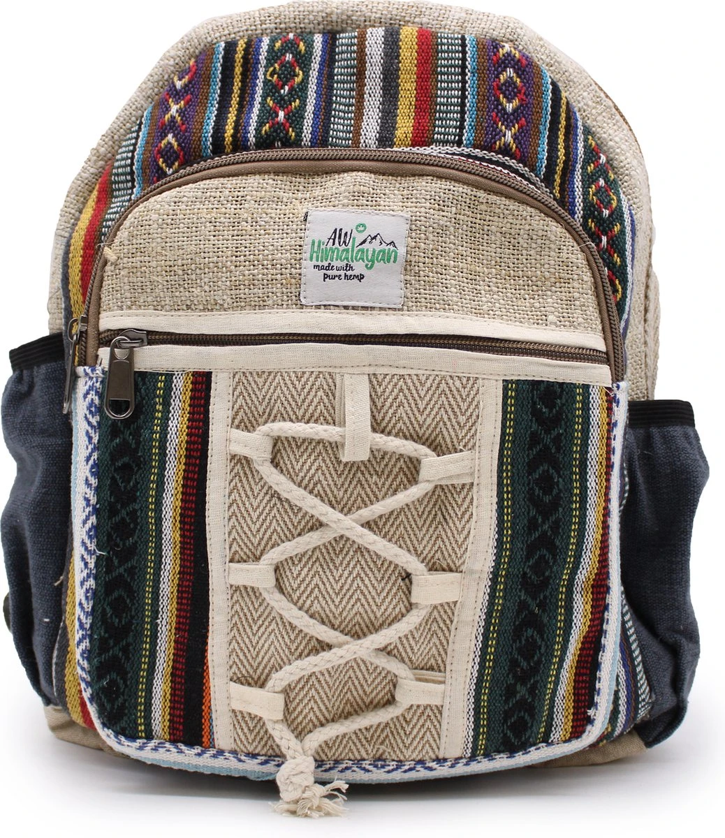 Kleine Hennep Rugzak - Rugtas - Touw- En Zakkenstijl - 30x22x7cm 8 Kleine Hennep Rugzak - Rugtas - Touw- En Zakkenstijl - 30x22x7cm - Afbeelding 6