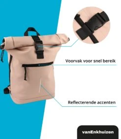 VanEnkhuizen Rolltop Rugzak Met Laptopvak 15,6 Inch - 20 Liter - Waterafstotend En Thermo Materiaal - Roze -Tas Kortingswinkel 1042x1200 1