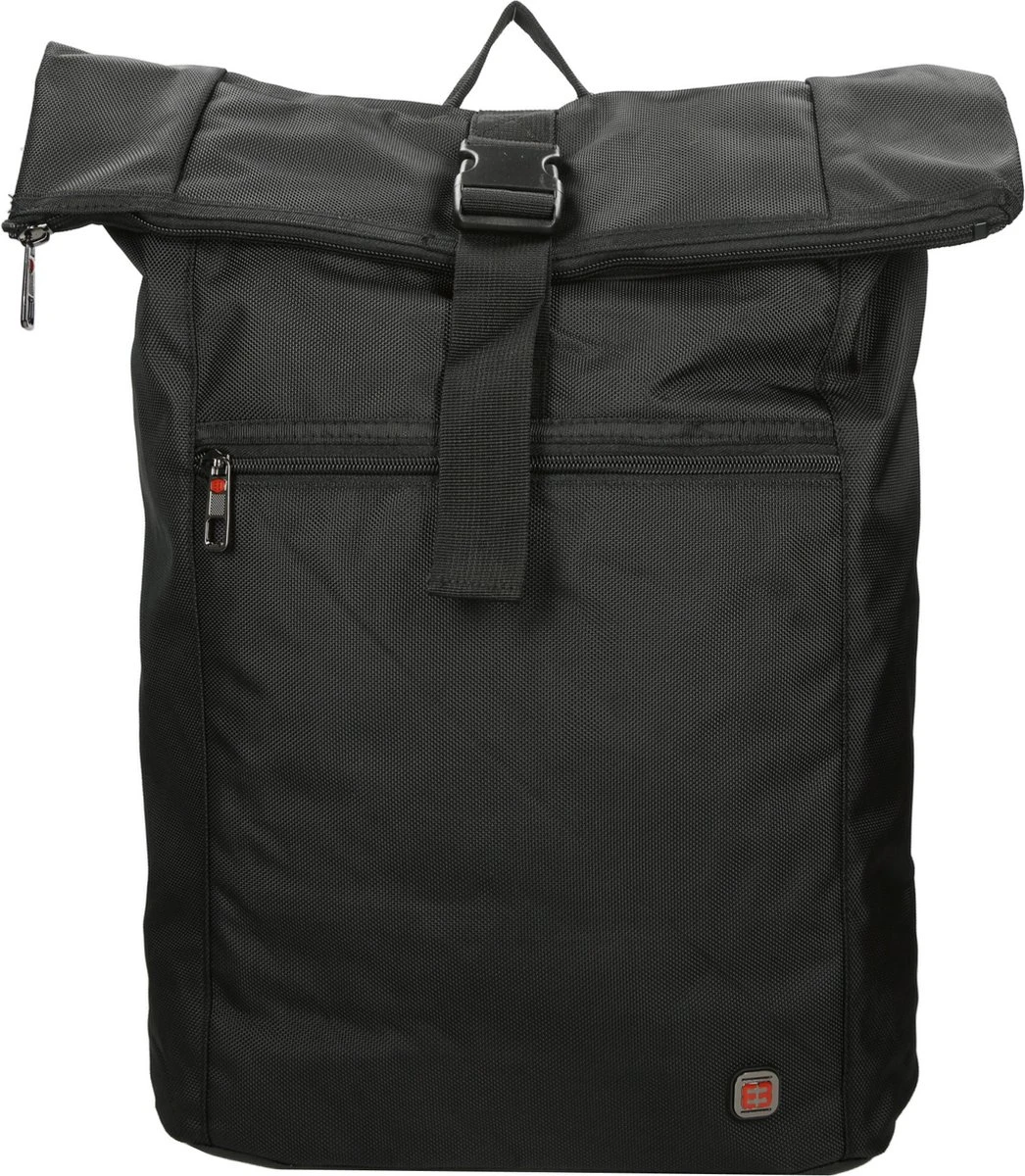 Enrico Benetti Cornell 47229 Laptop Rugzak Rolltop Met 17" Laptopvak - Zwart 3 Enrico Benetti Cornell 47229 Laptop Rugzak Rolltop Met 17" Laptopvak - Zwart