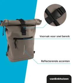 VanEnkhuizen Rolltop Rugzak Met Laptopvak 15,6 Inch - 20 Liter - Waterafstotend En Thermo Materiaal - Taupe -Tas Kortingswinkel 1047x1200 3
