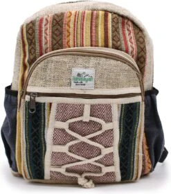 Kleine Hennep Rugzak - Rugtas - Touw- En Zakkenstijl - 30x22x7cm