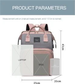 Merkloos Tas Voor Moeders En Vaders Met Uitklapbaar Baby Bedje - Draagbare Box - Rugzak Moeder - Roze - Met Veel Handige Opberg Vakken En USB Oplader - Klamboe - Mummy Bag - Verstelbaar -Tas Kortingswinkel 1073x1200 1