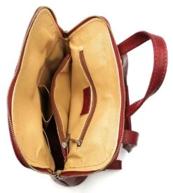 Bestleder – RZ30017 – Rood - Echt Leren - 2 In 1 - Schoudertas – Rugzak - Stevig - Hoge Kwaliteit Italiaans Leer- Rood -Tas Kortingswinkel 1073x1200 3