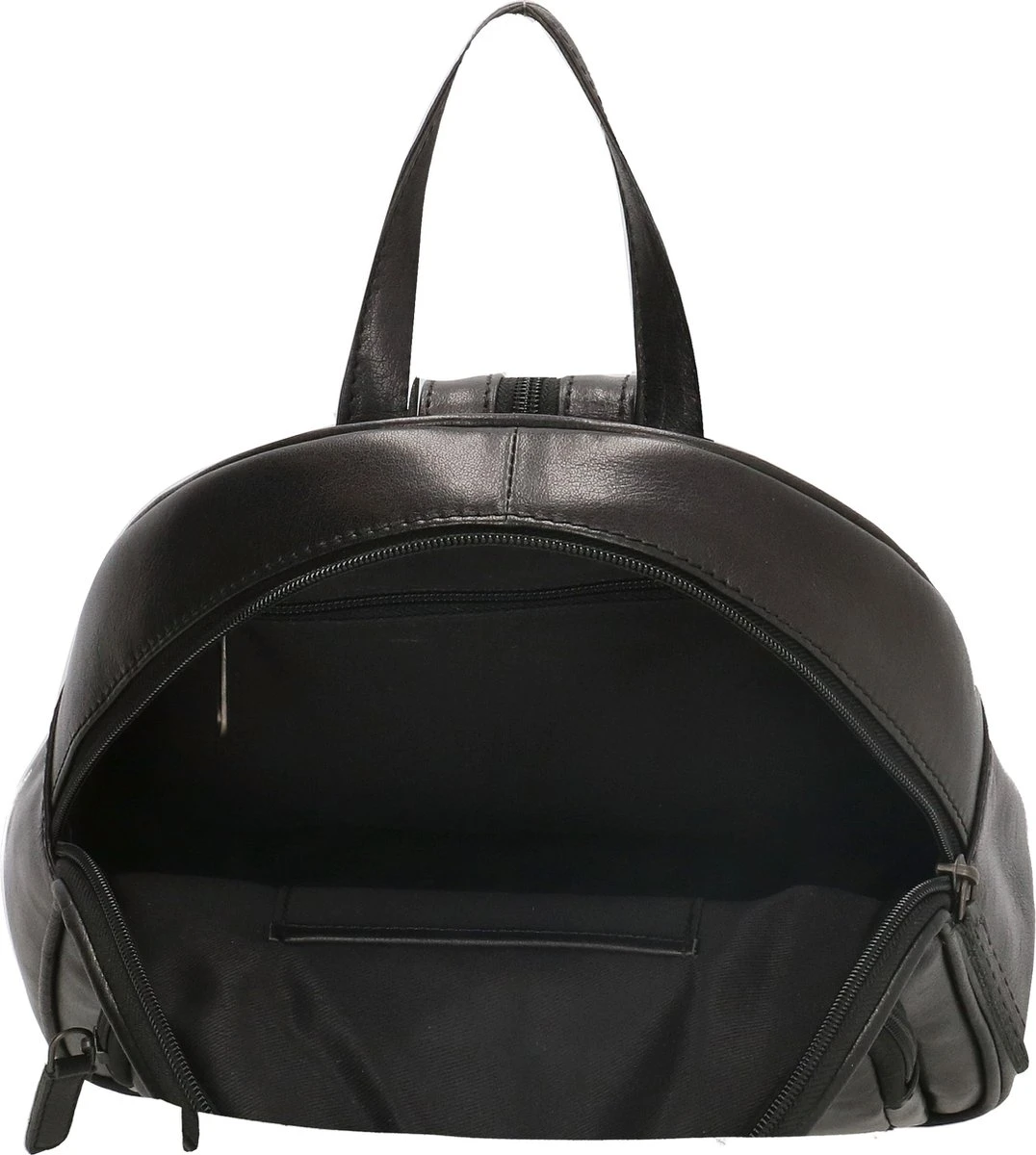 Old West Leren Dames Rugzak San Antonio M - Zwart 13 Old West Leren Dames Rugzak San Antonio M - Zwart - Afbeelding 11