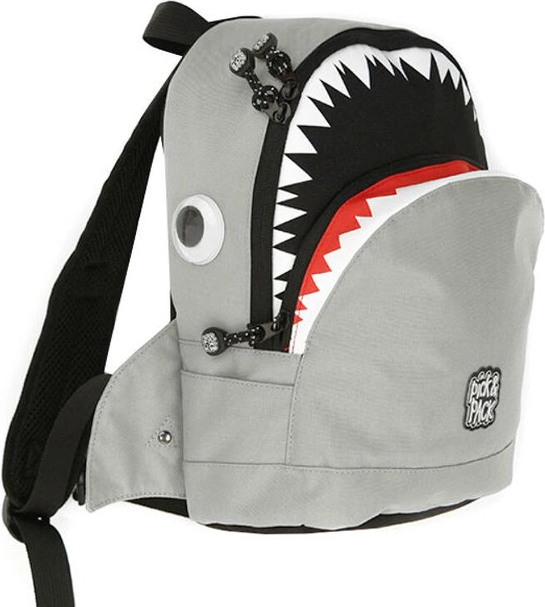 Pick & Pack Shark Shape Kinderrugzak - Grey 8 Pick & Pack Shark Shape Kinderrugzak - Grey - Afbeelding 6