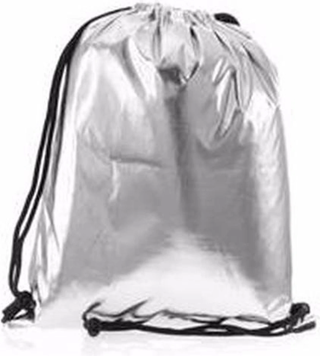 Merkloos Zilver Metallic Gymtas Met Rijgkoord 3 Merkloos Zilver Metallic Gymtas Met Rijgkoord