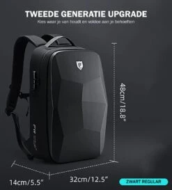 Brandie® - Rugzak - Geschikt Voor 17.3 Inch Laptop - Reistas - Schoudertas - Waterdichte - USB Opladen - Hoge Capaciteit - Anti Diefstal - Normaal Zwart - Voor Heren Tas - Grootte 14*32*48cm - Gewicht 1.3 Kg -Tas Kortingswinkel 1086x1200 3