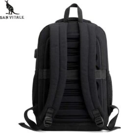 San Vitale® - Rugzak 2.0 Met USB Poort - Schooltas - 16 Inch Laptop Rugtas - Dames/Heren - 30L - Waterafstotend - Grijs -Tas Kortingswinkel 1089x1200