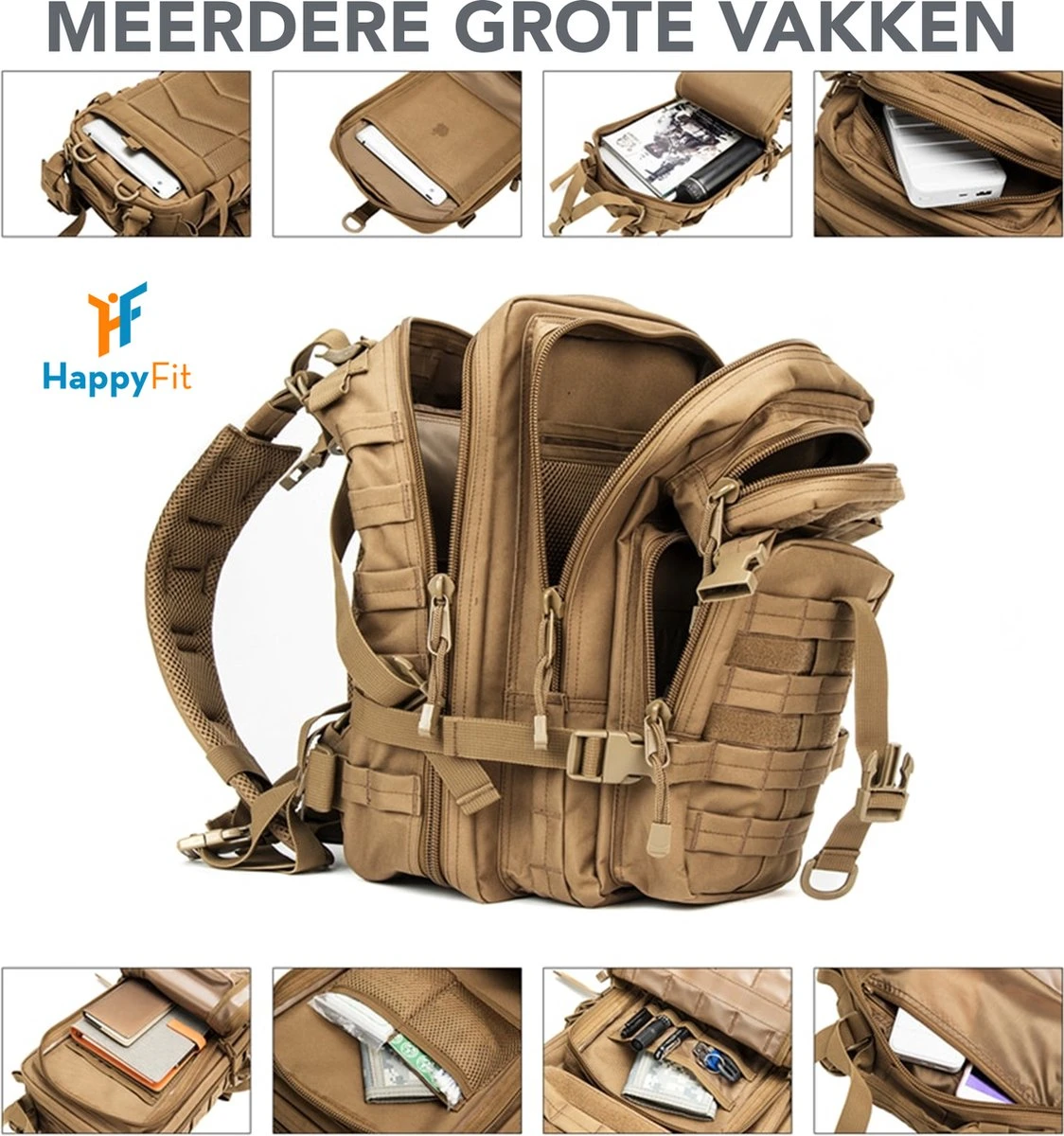 Brandie® - Tactische Rugzak 30L - Hydratatie-compatibele Rugzak - Lichtgewicht - Multifunctioneel - Comfortabel In Gebruik - Voor Buiten Wandelen Kamperen Trekking Jagen - Waterdichte Tas - Zwart 7 Brandie® - Tactische Rugzak 30L - Hydratatie-compatibele Rugzak - Lichtgewicht - Multifunctioneel - Comfortabel In Gebruik - Voor Buiten Wandelen Kamperen Trekking Jagen - Waterdichte Tas - Zwart - Afbeelding 5