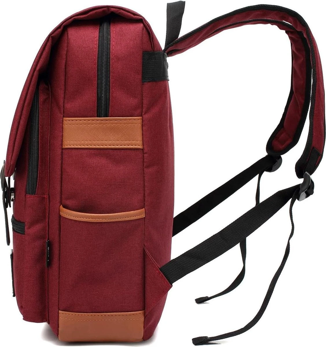 Veran Rugtas - Rugzak - 25 Liter - 15,6" Laptopvak - Boekentas - Vintage - Laptop - School - Boekentas - Rood 4 Veran Rugtas - Rugzak - 25 Liter - 15,6" Laptopvak - Boekentas - Vintage - Laptop - School - Boekentas - Rood - Afbeelding 2