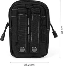 Merkloos Nylon Heuptas Waterdicht - Outdoor - Anti-Diefstal - Zwart - Met Survival Card - 34x25,2 Cm -Tas Kortingswinkel 1134x1200 2