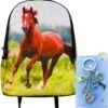 Rugzak Paard- Rugtas Bruin Paard- 42cm X 28cm X 12cm- Incl. 5 Delige Metalen Sleutelhanger -Tas Kortingswinkel 1153x1200 3