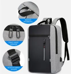 Merkloos Rugzak - Laptoprugzak 15,6 Inch - Schoolrugzak Dagrugzak - Kerstmis - Kerstfeest - Christmas Gift - Rugzak Dames Heren - Waterdichte Nylon Laptopbagagetablet - Met Usb Oplaadstation - Voor School Reizen Multifunctioneel - Grijs -Tas Kortingswinkel 1155x1200 2
