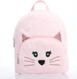 Davinci - Camemi Mini Rugzak Roze Meisjes. Roze - Basisschool - Kleuterschool - Peuters - Kleuters - Pluizig - Beren Zacht - Rugzak - Schooltas