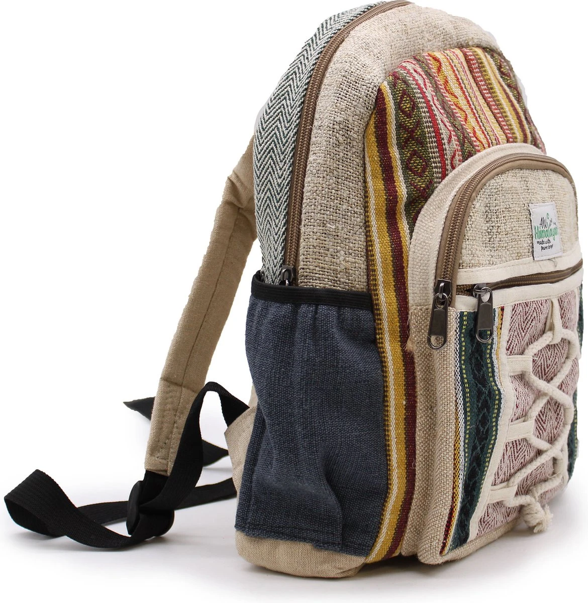 Kleine Hennep Rugzak - Rugtas - Touw- En Zakkenstijl - 30x22x7cm 4 Kleine Hennep Rugzak - Rugtas - Touw- En Zakkenstijl - 30x22x7cm - Afbeelding 2