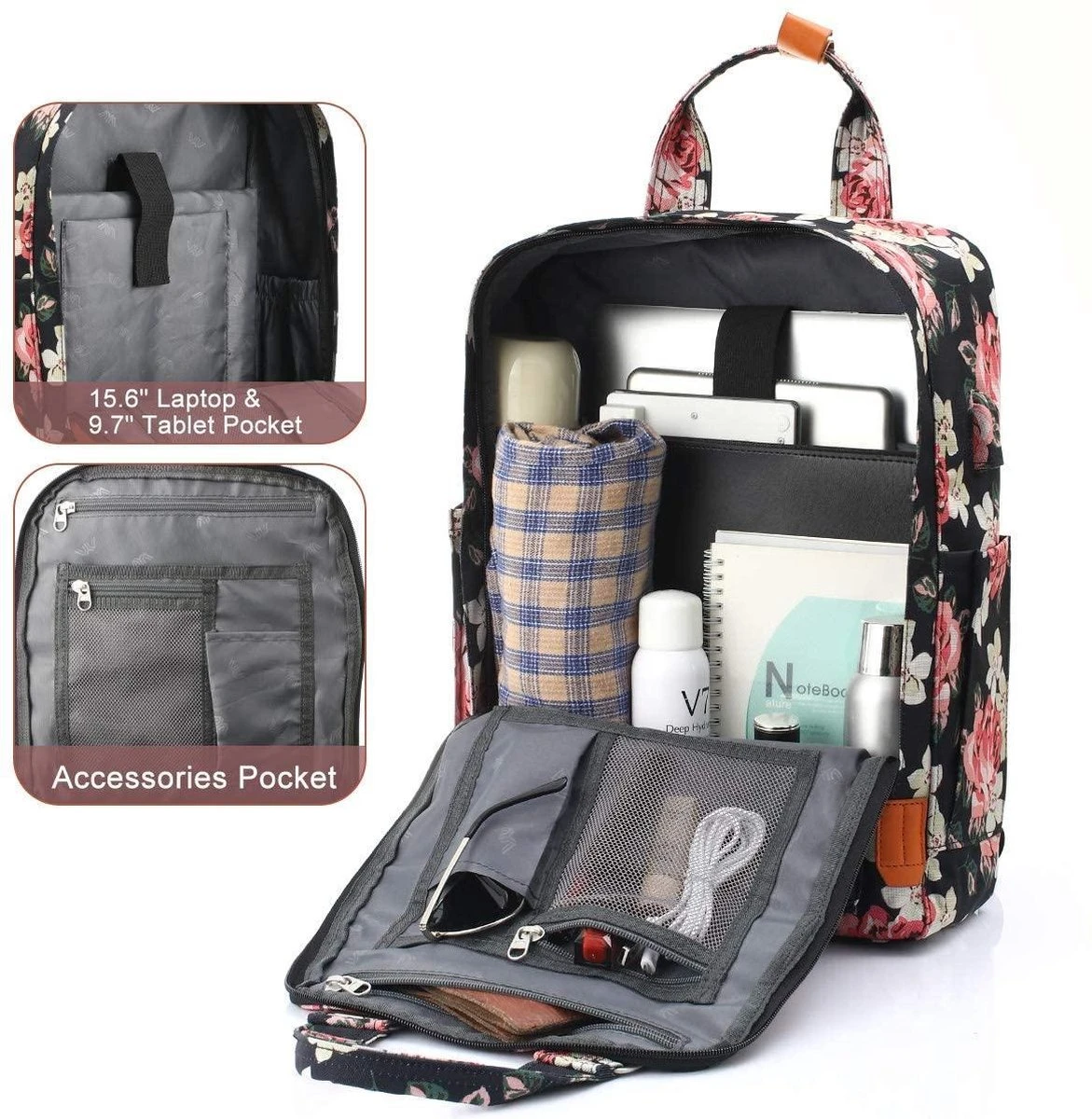 Rugzak Voor Dames, Schoolrugzak Voor Meisjes, Tieners, Dagrugzak Voor Dames, Met 15,6 Inch Laptopvak, Voor Universiteit En Werk 7 Rugzak Voor Dames, Schoolrugzak Voor Meisjes, Tieners, Dagrugzak Voor Dames, Met 15,6 Inch Laptopvak, Voor Universiteit En Werk - Afbeelding 5