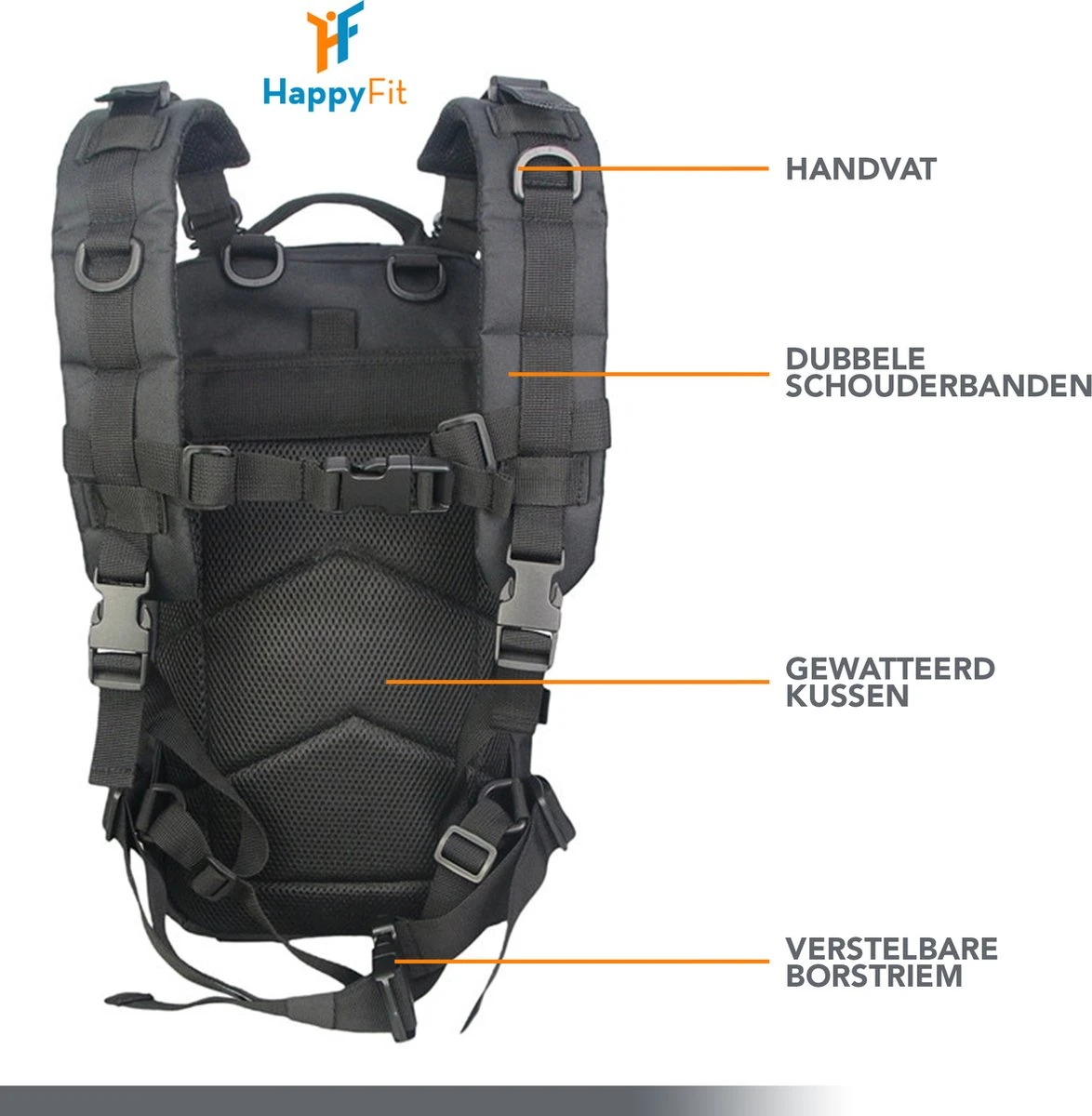 Brandie® - Tactische Rugzak 30L - Hydratatie-compatibele Rugzak - Lichtgewicht - Multifunctioneel - Comfortabel In Gebruik - Voor Buiten Wandelen Kamperen Trekking Jagen - Waterdichte Tas - Zwart 9 Brandie® - Tactische Rugzak 30L - Hydratatie-compatibele Rugzak - Lichtgewicht - Multifunctioneel - Comfortabel In Gebruik - Voor Buiten Wandelen Kamperen Trekking Jagen - Waterdichte Tas - Zwart - Afbeelding 7