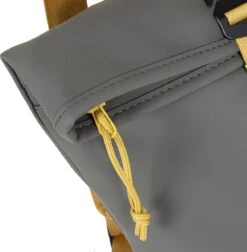 New Rebels® Tim - Rugtas - Grijs/Geel - Waterbestendig - Roll-top - 1312108 - 27x8x33cm - Rugzak / Backpack -Tas Kortingswinkel 1175x1200 5