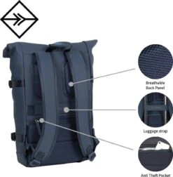 New Rebels® William - Rugtas - Roze - Waterafstotend - Roll-top - 15.615141312108 - 16L - 29x13x45cm - Rugzak / Backpack -Tas Kortingswinkel 1176x1200 2