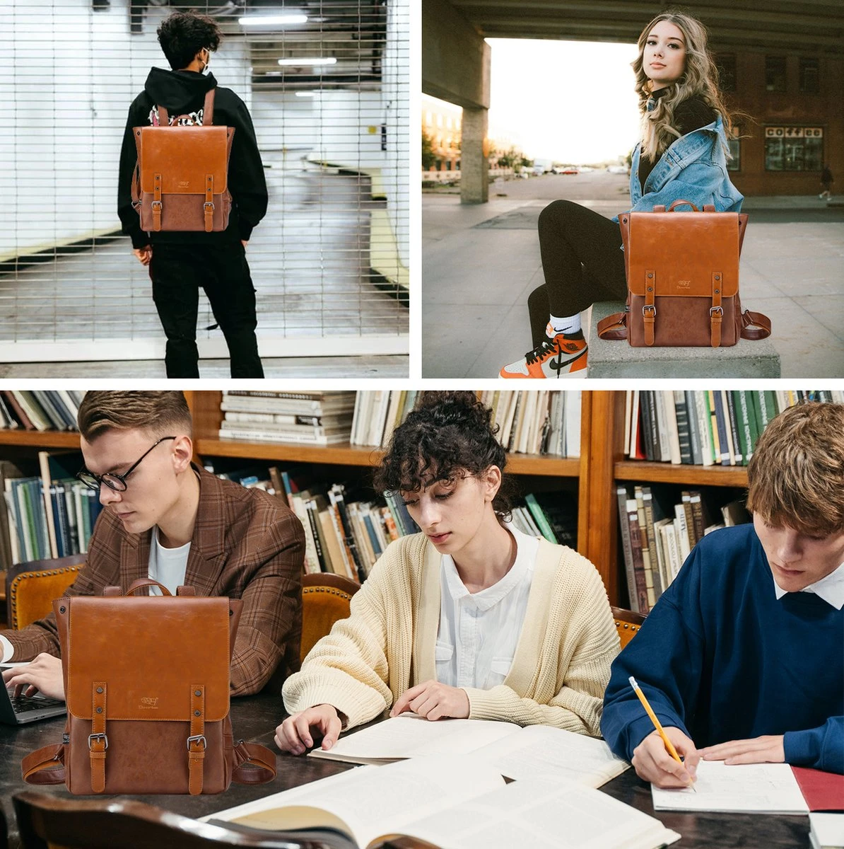 Behave Rugzak - Rugtas - Backpack - Laptoptas - Schooltas - 15 L - 15 Inch Laptop Tas - Bruin 6 Behave Rugzak - Rugtas - Backpack - Laptoptas - Schooltas - 15 L - 15 Inch Laptop Tas - Bruin - Afbeelding 4