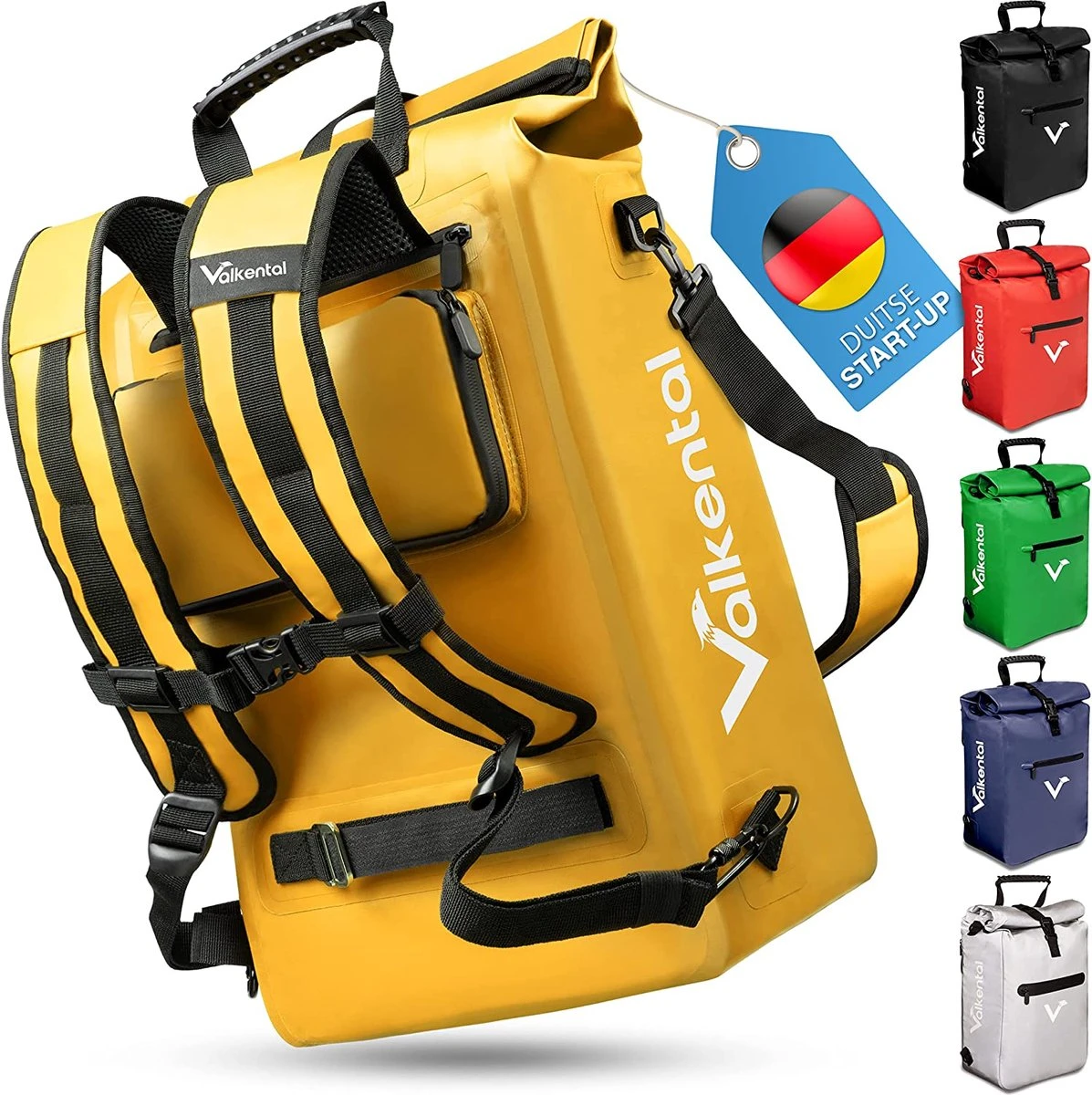 Valkental - 3in1 Fietstas - Geschikt Als Bagagetas, Rugzak En Schoudertas - Waterdicht & Reflecterend - 23L