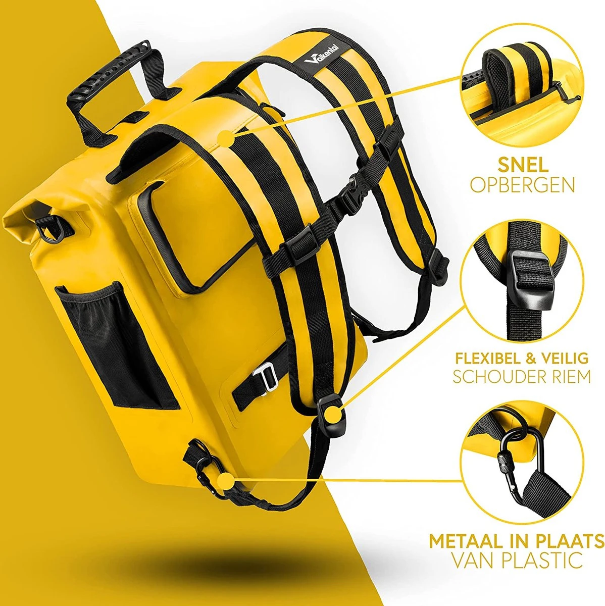 Valkental - 3in1 Fietstas - Geschikt Als Bagagetas, Rugzak En Schoudertas - Waterdicht & Reflecterend - 23L 5 Valkental - 3in1 Fietstas - Geschikt Als Bagagetas, Rugzak En Schoudertas - Waterdicht & Reflecterend - 23L - Afbeelding 3