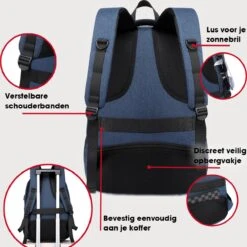 Kono Rugzak XL - Schooltas - 17,3 Inch Laptop Rugtas - Dames/Heren - 36L - Waterafstotend - Blauw -Tas Kortingswinkel 1198x1200 5