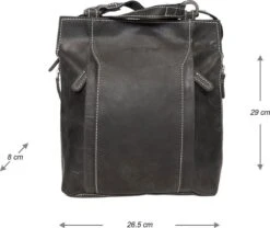 Rugtas Leer Zwart - Schoudertas - Echt Leer -Tas Kortingswinkel 1200x1009