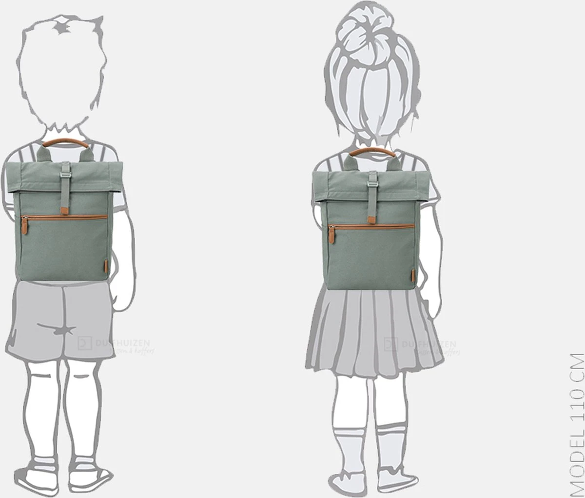 Fresk Rugtas / Rugzak / Schooltas - Fresk - 13 Liter - Katoen - Groen 5 Fresk Rugtas / Rugzak / Schooltas - Fresk - 13 Liter - Katoen - Groen - Afbeelding 3