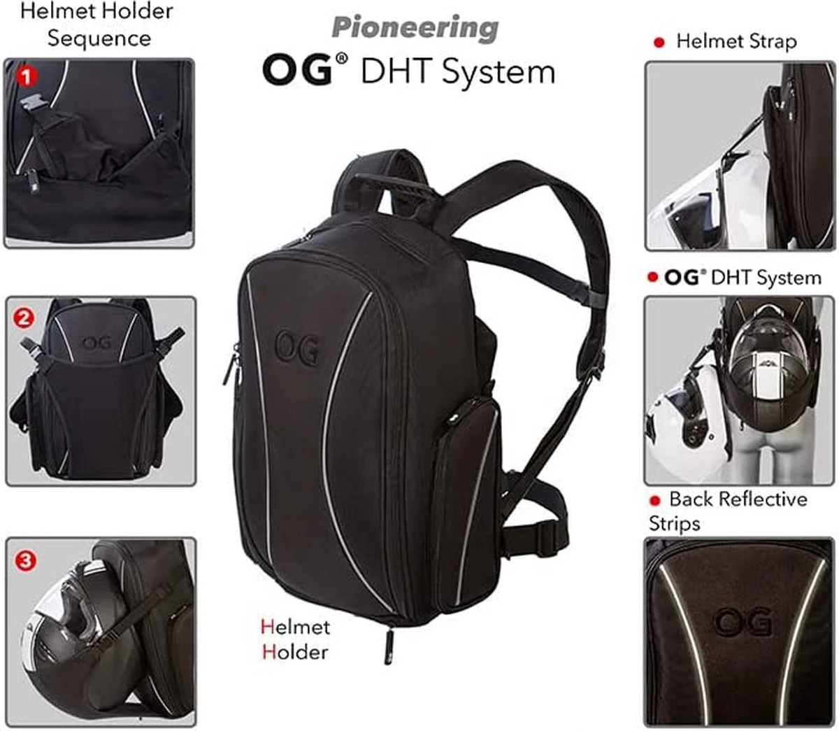 OG Original GO Motor-rugzak, Motorfiets-rugzak, Waterdicht, Zwart, 20L-30L, Motorhelm Rugtas, Helm Tas, Laptop, Reflecterend 8 OG Original GO Motor-rugzak, Motorfiets-rugzak, Waterdicht, Zwart, 20L-30L, Motorhelm Rugtas, Helm Tas, Laptop, Reflecterend - Afbeelding 6