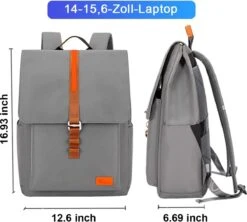 Rugzak Voor Dames En Meisjes, Waterdichte Retro Laptoprugzak Met 15,6 Inch Laptopvak, Modieuze Rugzak, Schoolrugzak Voor Business, Reizen, Vrije Tijd, Werk, School, Werk, Grijs -Tas Kortingswinkel 1200x1080