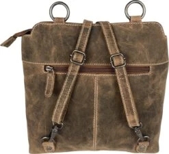 Anti-diefstal Rugtas - Rugzak Dames - Schoudertas Leer - Backpack - Echt Buffelleer - Cognac -Tas Kortingswinkel 1200x1091