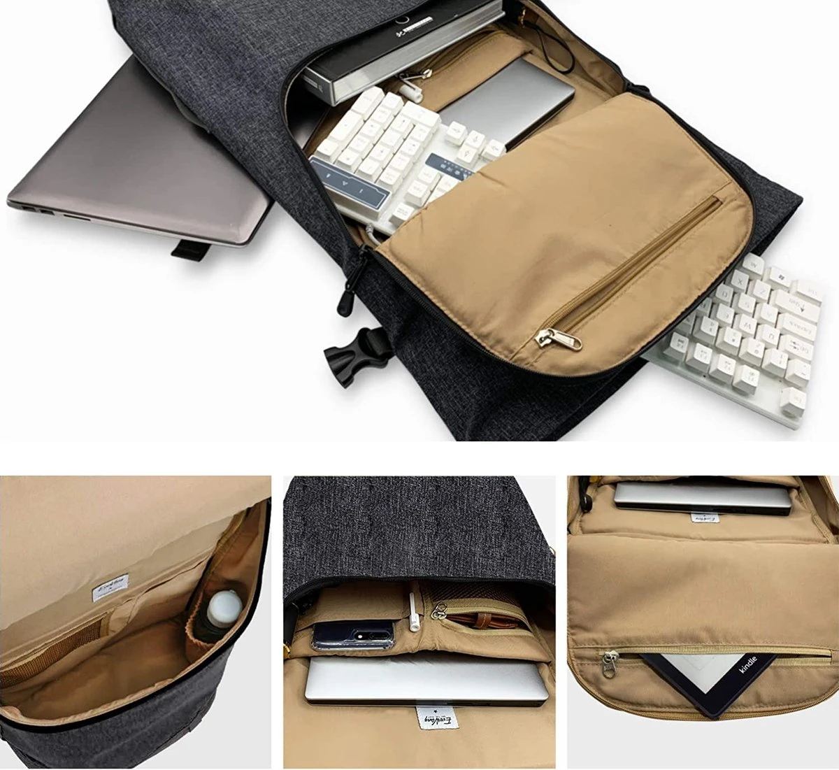 EverVanz Laptop Rugtas Vrouw & Man Roll Top Waterdicht Reizen Wandelen Rugzak Lichtgewicht Casual Dagrugzak Stijlvol Schooltas 7 EverVanz Laptop Rugtas Vrouw & Man Roll Top Waterdicht Reizen Wandelen Rugzak Lichtgewicht Casual Dagrugzak Stijlvol Schooltas - Afbeelding 5