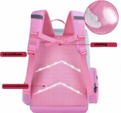 Unicorn Speelgoed - Schooltas Meisje - Unicorn Cape + Masker- 3D Sleutelhanger - Kinderrugzak - Rugtas Meisje - Roze - Blauw - 40 X 27 X 15 Cm -Tas Kortingswinkel 1200x1122