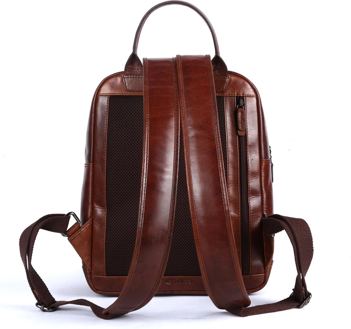 Genicci Amsterdam Rugzak - Cognac 9 Genicci Amsterdam Rugzak - Cognac - Afbeelding 7