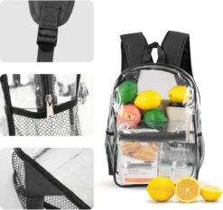 Merkloos Rugzak - Tas - Sporttas - Gymtas - Transparante Tas - Zwemtas - Zwart - Zwemmen - Doorzichtige Rugzak - Zwembad - Waterafstotend - Unisex -Tas Kortingswinkel 1200x1131