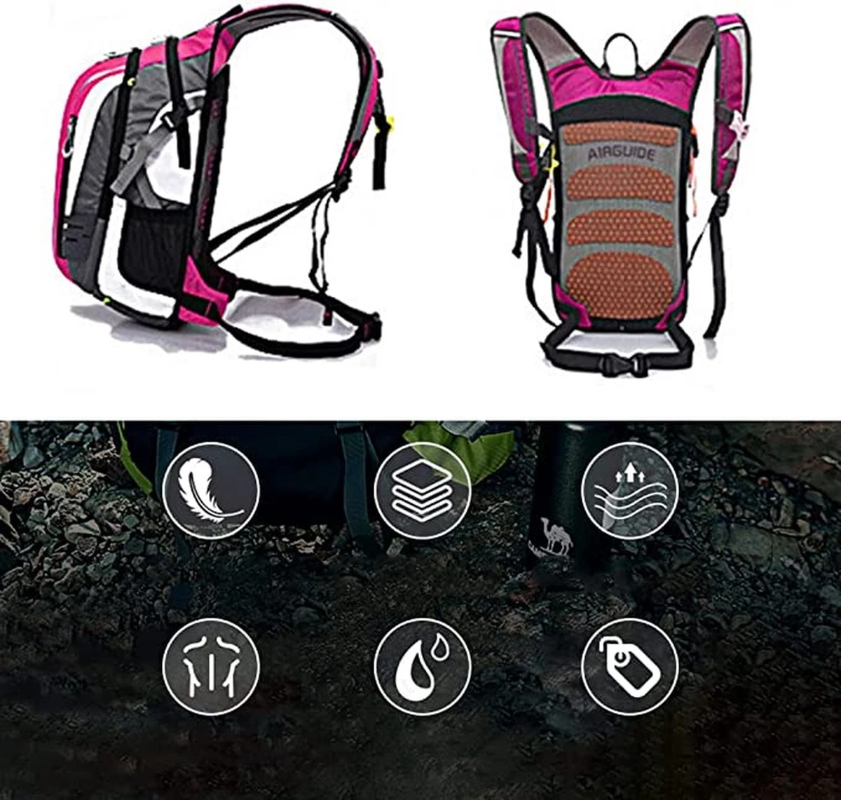 Fietsrugzak, 18 Liter, Outdoor Rugzak, Multifunctionele Wandelrugzak, Skirugzak, Reisrugzak, Sportrugzak, Dagrugzak Voor Fietsen, Paardrijden, Bergbeklimmen, Ultralicht, Voor Dames En Heren, Zwart 4 Fietsrugzak, 18 Liter, Outdoor Rugzak, Multifunctionele Wandelrugzak, Skirugzak, Reisrugzak, Sportrugzak, Dagrugzak Voor Fietsen, Paardrijden, Bergbeklimmen, Ultralicht, Voor Dames En Heren, Zwart - Afbeelding 2