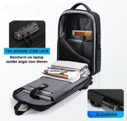 Brandie® - Rugzak - Voor Heren Reistas - Reistas - Schoudertas - Waterdichte Rugzakken - Schooltas - Anti Diefstal - USB Opladen - Heren Zakelijke Reistas Rugzak - 5013 Grootte 12*32*45 Cm - Zwart Upgraden - Gewicht 1.3 Kg -Tas Kortingswinkel 1200x1148 1