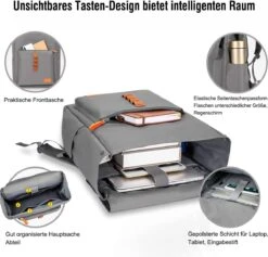 Rugzak Voor Dames En Meisjes, Waterdichte Retro Laptoprugzak Met 15,6 Inch Laptopvak, Modieuze Rugzak, Schoolrugzak Voor Business, Reizen, Vrije Tijd, Werk, School, Werk, Grijs -Tas Kortingswinkel 1200x1149 1