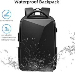 Bange Rugtas - 15,6 Inch - Laptop Rugzak - USB-aansluiting - TSA Slot - Waterafstotend - Zwart - Incl. Smart Thermosfles -Tas Kortingswinkel 1200x1152 1