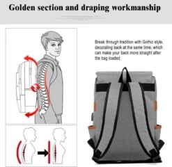 Veran Rugtas - Rugzak - 25 Liter - 15,6" Laptopvak - Boekentas - Vintage - Laptop - School - Boekentas - Grijs -Tas Kortingswinkel 1200x1164